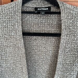 Express women’s Taupe-Gray Knitted Open Cardigan Duster